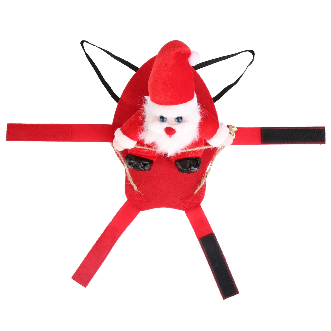 Christmas Costumes Red Winter Coat For Dog Riding Santa Claus With Bell Clothes New Year Outfit Cosplay Costumes Party Dress Up For Cats